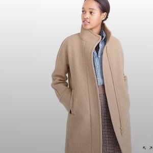 J. Crew Stadium Cloth Wool Cocoon Coat Beige Size 4